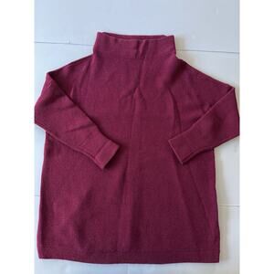 Free People Ottoman Slouchy Tunic Sweater Women XL Burgundy Red Ribbed Oversized